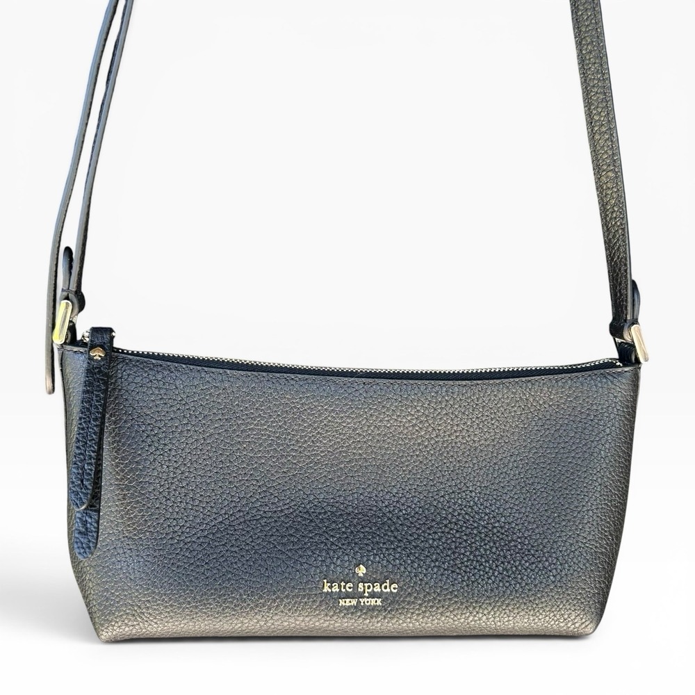 kate spade Lenox Mini Crossbody Bag Purse Black + Gold Hardware, New without Tag - Picture 3 of 11